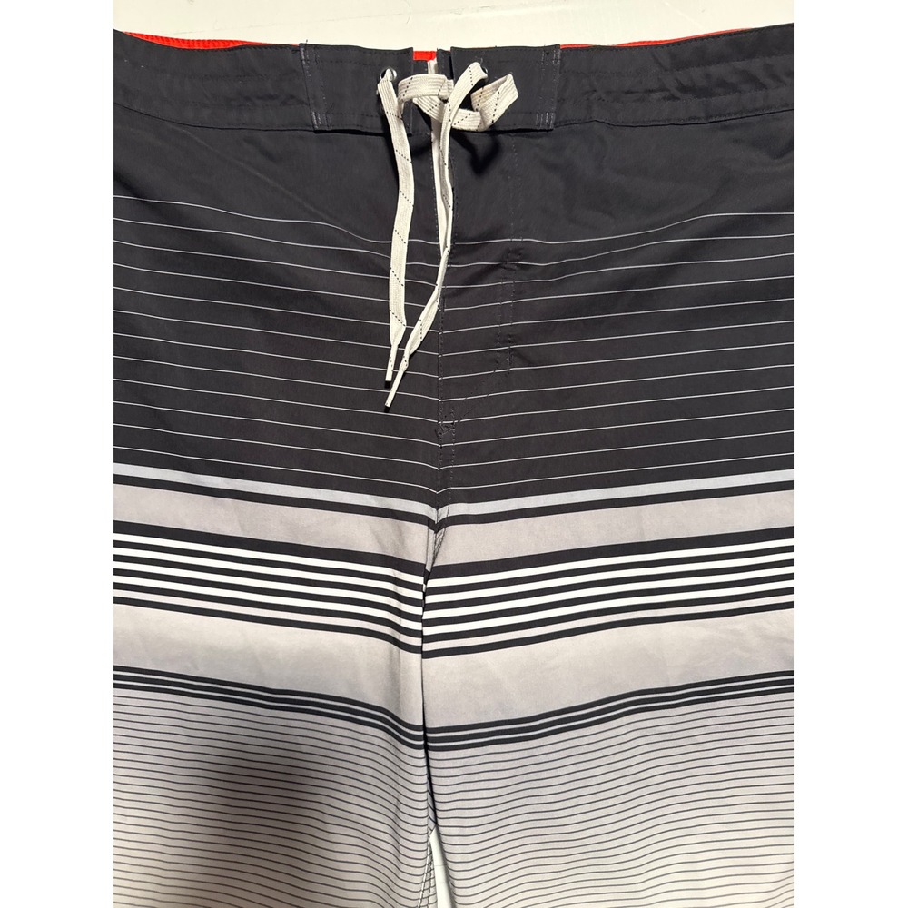 Goodfellow & Co Mens Board Shorts Black Gradient Striped Swim Trunks Size 36 - Picture 3 of 7